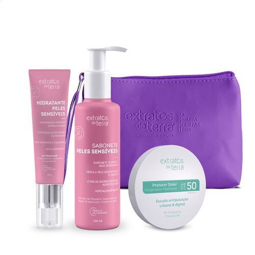 Kit para o tratamento da rosácea e pele sensível com FPS 50